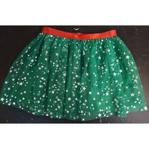 Christmas Skirt Girls Sz 7/8 Red & Green Holiday Sparkle N